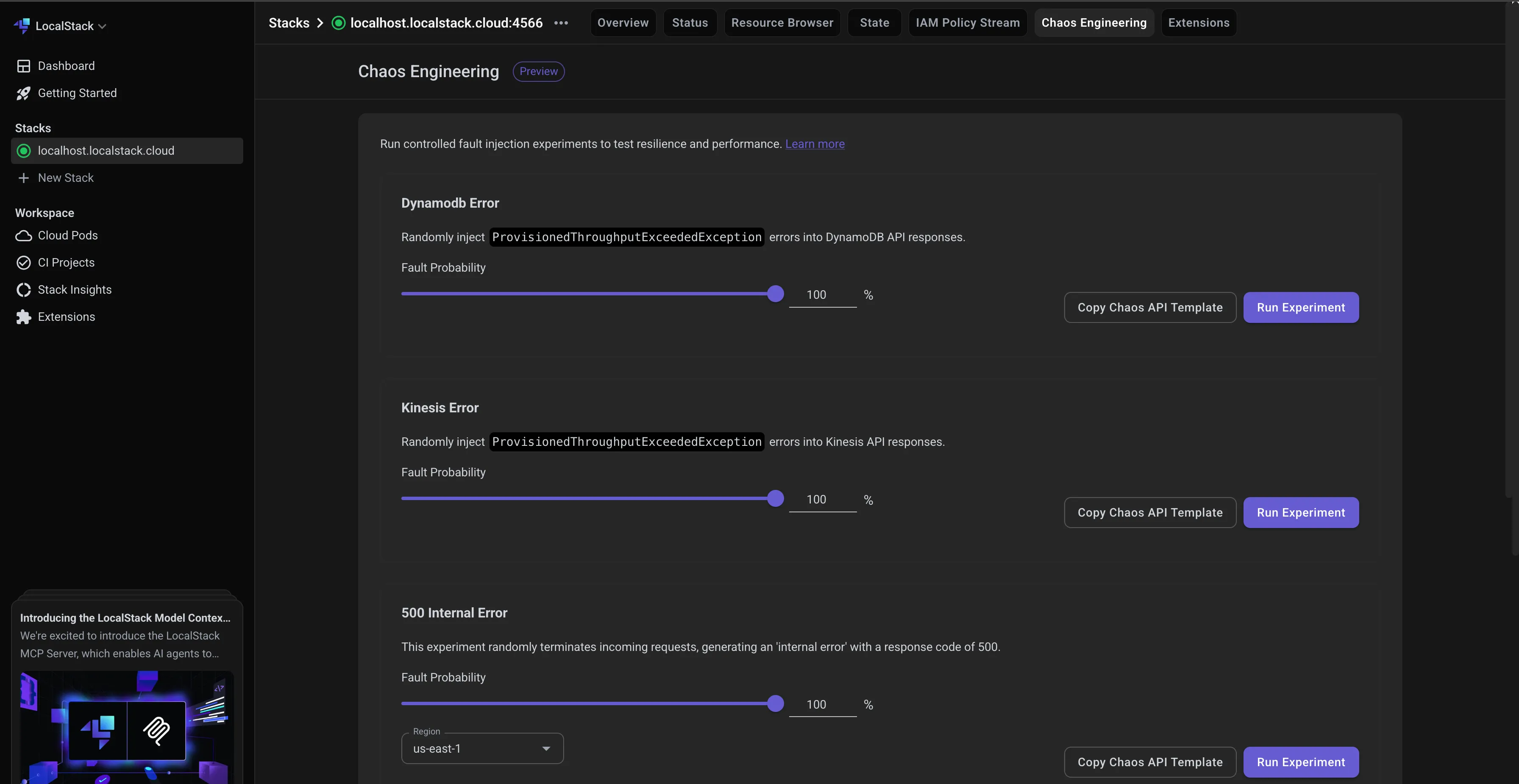 Chaos Dashboard