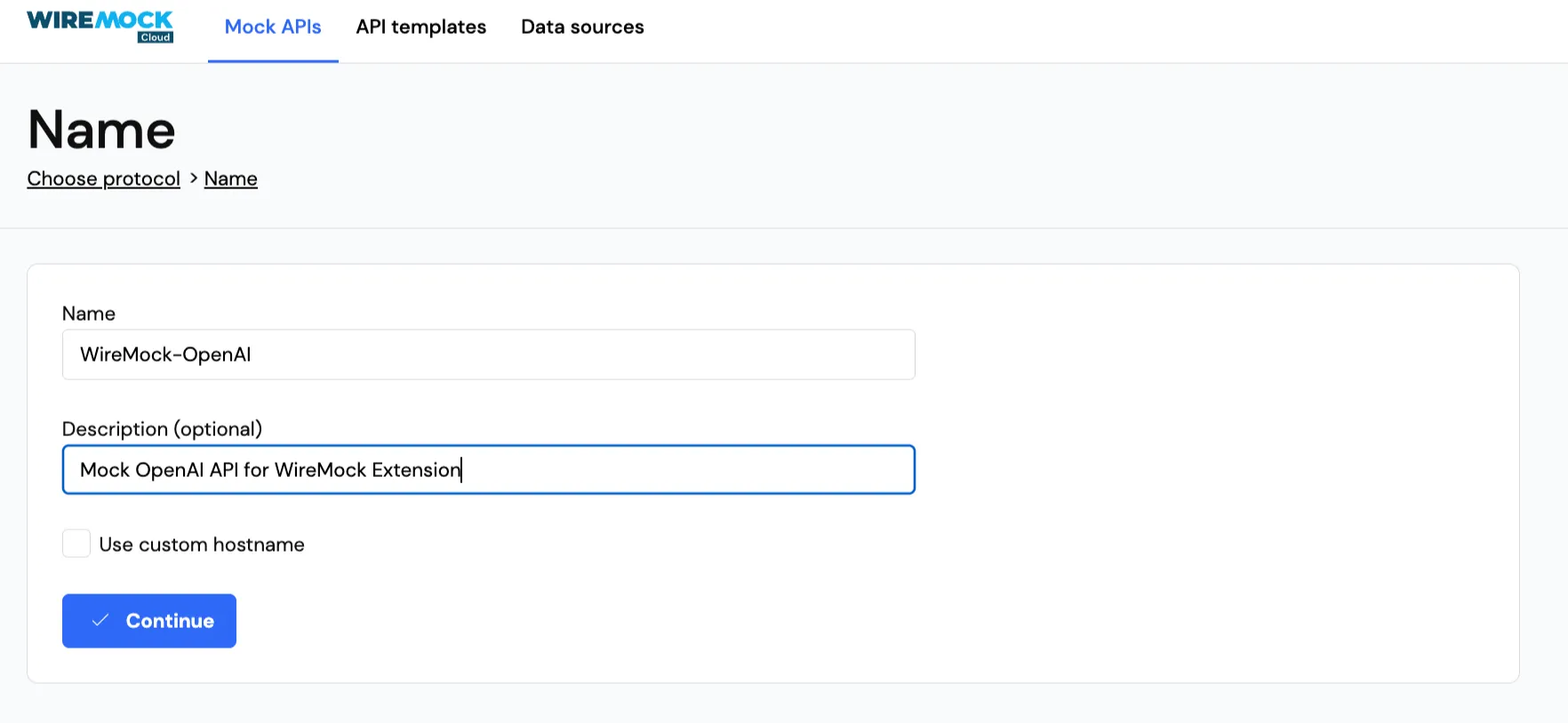 Name input page