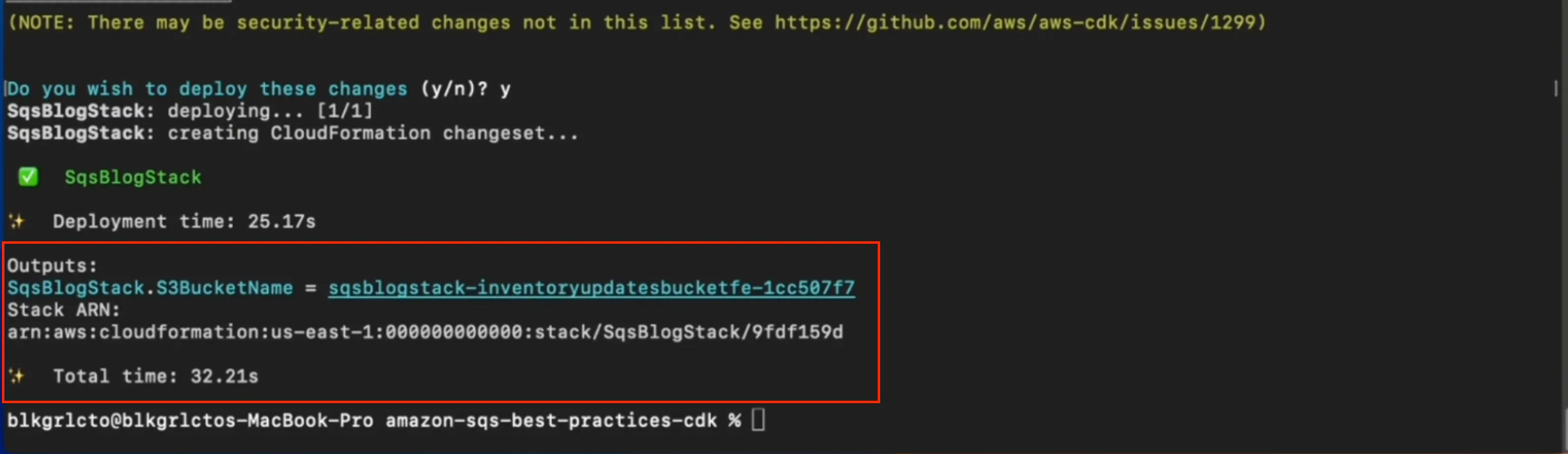 CDK Output