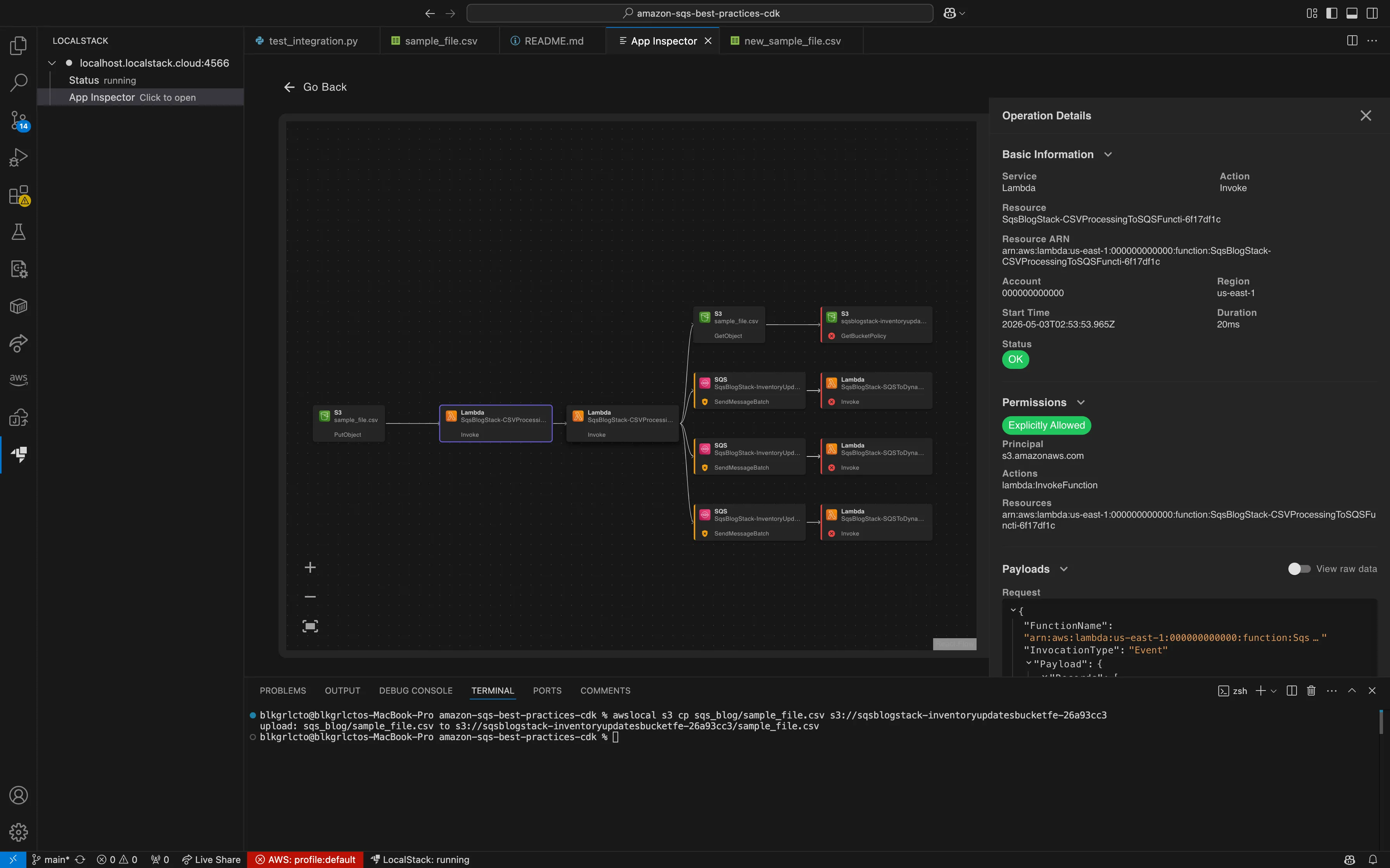 App Inspector dependency graph showing the full service call tree