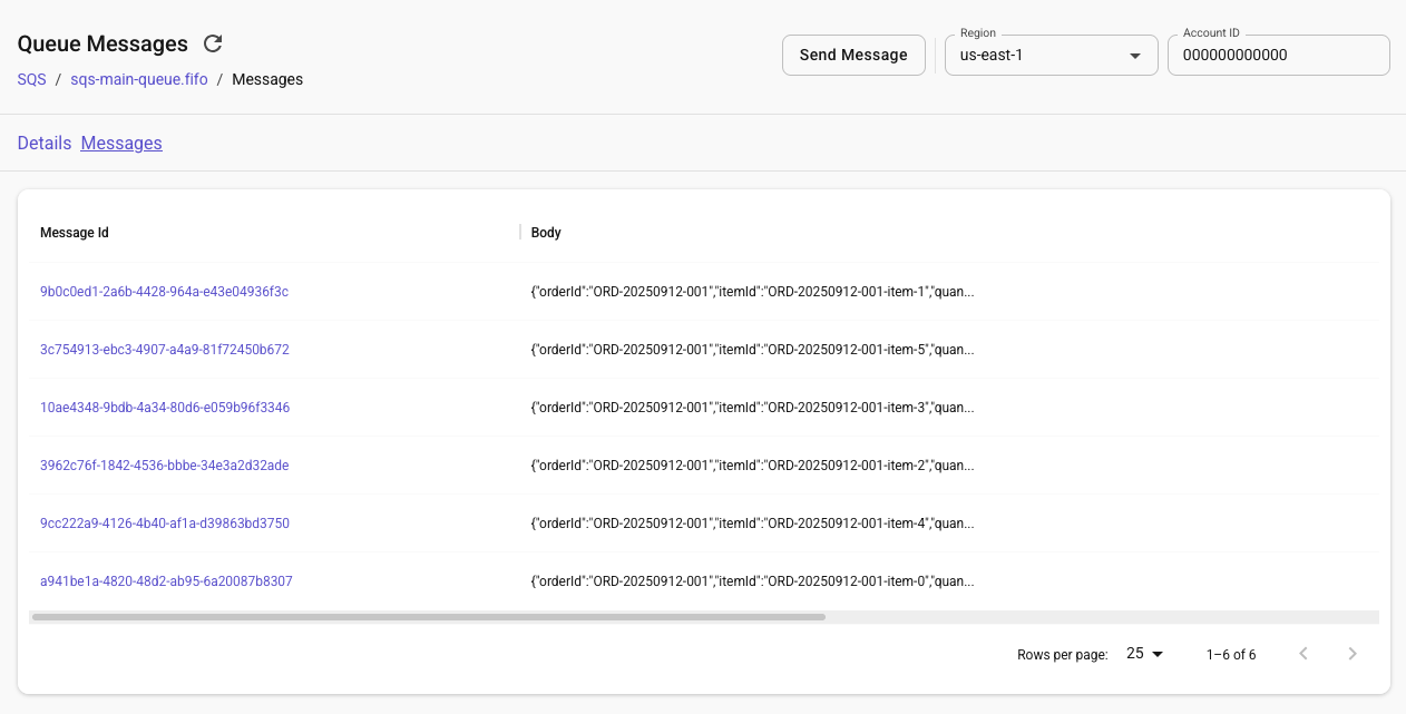 viewing the FIFO queue with messages waiting