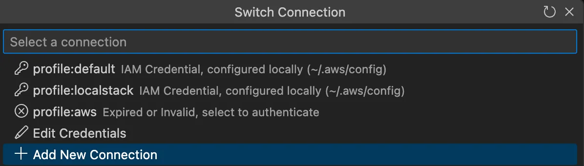 switch to the LocalStack profile