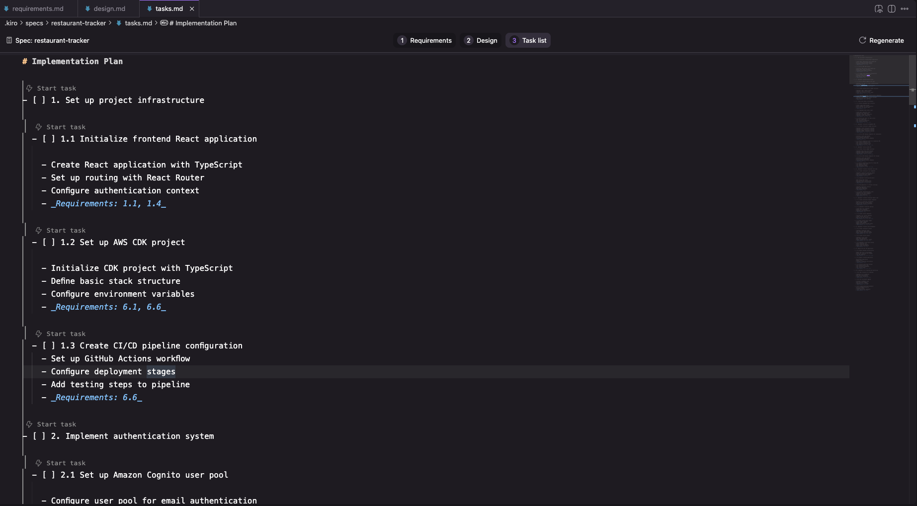 Finishing the implementation phase in spec coding in Kiro